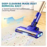 MHRMHR Cordless Vacuum Cleaner, 180Â° Bendable Wand Stick Vacuum Cleaners with Touch Screen, 8-in-1 Vacuum with Lightweight Rechargeable Battery, Longlasting Runtime for Home Hard Floor Low-Pile Car