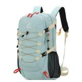 Bseash 40L Waterproof Hiking Backpack with Rain Cover, Outdoor Sport Travel Bag Daypack for Camping Climbing Skiing Cycling (Milk Green)