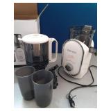 PRE OWNED, UNMANIFESTED FOR PIECES SUSTEAS Cold Press Juicer, 5.3\" Feed Chute Slow Masticating Machines with 300W, Fit Whole Fruits & Vegetables, Easy to Clean, High Juice Yield, White