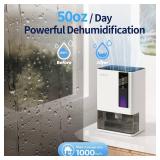 TOPZEE Dehumidifier for Home, Small Quiet Dehumidifiers for Bedroom, Bathroom, Basement, Up to 1000 Sq. Ft, Auto Shut-Off & Defrost, 7 Colors LED Light