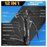 Gifts for Men, 12 in 1 Multitool Hammer for Camping Hunting Hiking, Gifts for Dad, Husband, Him, Birthday Gadgets Idea for Men Him Husband Boyfriend