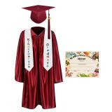 Cap gown Only GraduationMall Kindergarten Graduation Cap Gown Stole Package with 2025 Tassel, Certificate Maroon Small 27(3