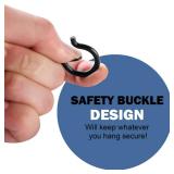 ADIIL 20 PCS Q Hanger Hooks with Safety Buckle, Windproof Screw Hooks for Hanging Outdoor String Lights, Plants, Christmas Patio Lights, 2.2 Inches, Black