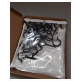 ADIIL 20 PCS Q Hanger Hooks with Safety Buckle, Windproof Screw Hooks for Hanging Outdoor String Lights, Plants, Christmas Patio Lights, 2.2 Inches, Black
