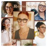 EASY READ Retro Round Blue Light Blocking Reading Glasses for Women,Anti UV Readers for Women with Spring Hinge(Dark Tortoise,+1.00)
