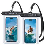 Lamicall Waterproof Phone Pouch Case - [2 Pack][Easy Lock & Heavy Duty] IPX8 Water Proof Cell Phone Dry Bag for Beach, Protector for iPhone 17 16 15 14 13 12 11 Pro Max Plus Air, Galaxy S25 S24, 4-7\"