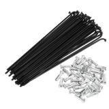 Motoforti Universal Bicycle Spokes Bike Wheel Spokes 14G 125mm Length Carbon Steel Black 1 Set