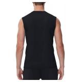Cakulo Mens Sleeveless Muscle Workout Shirts Quick Dry Gym Athletic Running Tank Tops Swim T Shirt Black 2XL