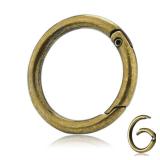 10Pack 1 Inch Metal Spring O Rings Clip Keychain, Round Carabiner Clips Keyrings Snap Hook Buckle, Purse Shoulder Bag Chain Rings Clip Replacement Paracord Keychain Lanyard Leather DIY Crafts (Bronze)