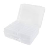 Cracked,novelinks Clear 4\" x 6\" Photo Organizer with Handle â 16 Transparent Inner Photo Storage Cases, Portable Picture Keeper & Craft Supply Box â Holds 1600 Photos-Transparent