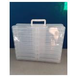 Cracked,novelinks Clear 4\" x 6\" Photo Organizer with Handle â 16 Transparent Inner Photo Storage Cases, Portable Picture Keeper & Craft Supply Box â Holds 1600 Photos-Transparent