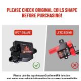 Pindex 8 Pack UF271 Square Type Ignition Coils with Spark Plugs Coil Pack Kits Compatible with Cadillac Chevrolet GMC 4.8 5.3 6.0L Part Number 12558693 12556893 3859078