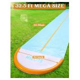 Sloosh 32.5ft Water Slide with 2 Inflatable Boards,Extra Long Double Lane Lawn Water Slip and Slides with Sprinkler for Kids Adults Backyard Summer Outdoor Toy