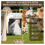 Wedding Welcome Sign Holder Personalized, Gold Welcome to Our Wedding Hanging Sign Holder with Leather Sign Straps, Easel Stand for Sign,Adjustable Wedding Seating Chart Stand