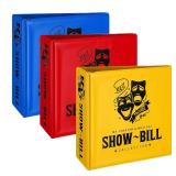 ReliThick 3 Set Playbill Binder for Broadway and Theatre Show-Bills with 60 Sheet Protectors PU Leather Playbill Display for Hold and Organize Programs Broadway Gift(Red, Yellow, Blue)