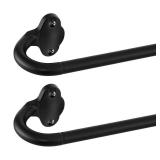 TVWOO 2 Pack Wrap Around Curtain Rods, 28 to 48 Inch, 5/8 Inch Adjustable Blackout Curtain Rod Set, Room Darkening Window Rod, Metal Thicken Hidden Curved Drapery Rod, Matte Black