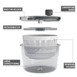 CRACKED ON TOP Cambom Salad Spinner Lettuce Spinner, Wash, Spin & Dry Salad Greens, Vegetable Washer Salad Dryer With Rotary Handle for Fruits & Vegetables, High Efficiency Vegetable Spinner Kitchen G