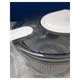 CRACKED ON TOP Cambom Salad Spinner Lettuce Spinner, Wash, Spin & Dry Salad Greens, Vegetable Washer Salad Dryer With Rotary Handle for Fruits & Vegetables, High Efficiency Vegetable Spinner Kitchen G