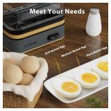 Evoloop Rapid Egg Cooker Electric 6 Eggs Capacity, Soft, Medium, Hard Boiled, Poacher, Omelet Maker Egg Poacher With Auto Shut-Off, BPA Free