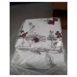 ACCOTIA Floral Duvet Cover Set Twin Size, Ultra Soft Breathable Microfibe Red Leaves Comforter Cover Bedding Set, 1 Duvet Cover 68\"x90\" with 1 Pillowcases 20\"x26\" for All Season (White, Twin)