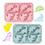 2 Pack Cute Dinosaur Silicone Molds 3D Dinosaur Themed Baking Mould Tray DIY Baking Tool for Chocolate Cake Dessert Candy Mousse Pastry Handmade Soap Cupcake Topper