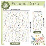 100Pcs Wildflower Napkins Party Decorations Disposable Floral Cocktail Napkins Butterfly Decorative Paper Flower Napkins Guest Bathroom Hand Towels for Wedding Bridal Baby Shower Birthday Tea Party