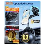 HTU for MagSafe Car Phone Mount Magnetic Phone Holder for Windshield Vent Dashboard Magnetic Suction Phone Mount for iPhone 16/15/14/13/12 & Android (Black)