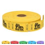 ESSENTIAL 1000 Raffle Tickets Rolls, Meal Tickets Single Roll for Events, Leisure, Movie Watching, Entertainment, Class Reward & Prizes - 5 Color Selection (Yellow)