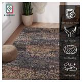 RUGSURE Washable Area Rug - 1/6 Thick - Stain & Water Resistant Non-Slip - Resistant Rug for Living Room, Bedroom, Nursery, Pet & Child Friendly, Vintage Charm Area Rugs (Rust, 4