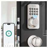 PHOTO FOR REFERENCE SEE PHOTOS Ulecoce Fingerprint Keypad Deadbolt with Handle Set, Keyless Entry Door Lock, Door Locks for Front Door Lock Set, App Control, Auto Locking, Easy to Install, Satin Nicke