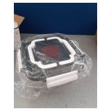 WWMFS Salad Container for Lunch: 64oz Salad Bowl with Included Spork, 4-Section Bento Tray & Sauce Pot