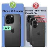 DuckSky Compatible with iPhone 16 Pro Max 6.9\" Genuine Leather Wallet caseãRFID Blockingãã4 Credit Card HolderããReal Leatherã Flip Folio Book Phone case Cover Women Men 