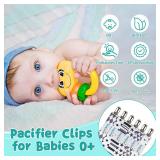 Babygoal Pacifier Clips for Boys, 5 Pack Pacifier Holder Clips for Baby Boys and Girls Fits for Most Pacifier Styles and Baby Gift 6PBM05-HZ