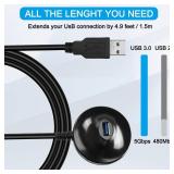 HATMINI 4.9FT USB 3.0 Extension Cable with Pedestal,5Gbps USB 3.0 Type-A Male to Female Extension Stand for USB WiFi Adapter,USB Flash Drive,Card Reader,Keyboard,Mouse Etc