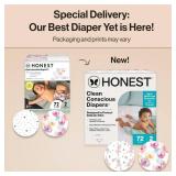 The Honest Company Clean Conscious Diapers for Delicate Skin, Up to 100% Leakproof Hypoallergenic Fragrance-Free Baby Diapers, Girl Prints, Club Box, Size 2 (12â18 lbs), 72 Count (Prints May Vary