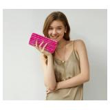 HINGES BROKEN, STILL OPENS SEE PHOTOS NUSTTAL Women Acrylic Clutch Purse Marbled Evening Shoulder Bag for Wedding Cocktail Party Prom (Hot Pink)