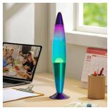 16 Inch Rainbow Motion Lamp, 2 Bulbs, Aurora Lamp, Night Light, Relaxing Mood Lighting for Adults, Home Office Decor, Birthday Present, Green Blue Purple