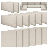 Cethytirko 14 Piece Outdoor Patio Waterproof Cushion Covers, Fits 6-Seat Wicker Rattan Sectional Couch Chair Furniture Cover Replacement Set - Fade-Resistant Patio Cushion Covers with Zipper