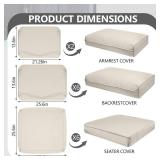 Cethytirko 14 Piece Outdoor Patio Waterproof Cushion Covers, Fits 6-Seat Wicker Rattan Sectional Couch Chair Furniture Cover Replacement Set - Fade-Resistant Patio Cushion Covers with Zipper