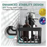 Veken Rustproof & Waterproof Shower Caddy 6-Pack, No Drilling Adhesive Shelves Rack with Soap Holder, Large Capacity Bathroom Organizers and Storage, Wall-Mounted Kitchen & Home Decor