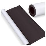 Amylove Blank White Surface Magnet Sheets 16 Inch x 5 Feet, 40 Mil Magnetic Roll Printable Flexible Vinyl Blank Magnetic Sign Sheet Safe for Vehicles DIY Craft Project