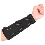 KRATARC Archery Arm Guard Adjustable 3-Strap Accessory Lightweight Hunting Target Practive Adult Unisex (Black, Length 9