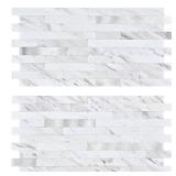 Midcard 20 Sheet Peel and Stick Backsplash, White Marble PVC Wall Tile for Kitchen Backsplash