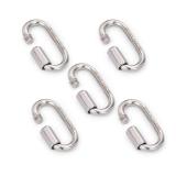 SHONAN 2.3 Inch Stainless Steel Chain Quick Links- 4 Pack 1/4\" Locking Carabiners, Chain Hooks, Twist Key Ring Screw Chain Link, 650 Lbs Capacity