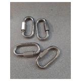 SHONAN 2.3 Inch Stainless Steel Chain Quick Links- 4 Pack 1/4\" Locking Carabiners, Chain Hooks, Twist Key Ring Screw Chain Link, 650 Lbs Capacity