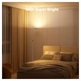 SIBRILLE 36W LED Floor Lamp, Super Bright Standing Lamp, Modern Stepless Dimmable Torchiere Tall Lamp with Remote Control, 350Â°Rotating Head Reading Floor Lamp for Living Room, Bedroom - Silvery Gr