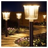 Super Bright Solar Pathway Lights Outdoor Powered,Adjustable Warm&Cool White,Waterproof IP65 Garden Decor Landscape Lighting Outside for Yard/Patio/Walkway/Driveway/Landscape (Cocoa Brown, 8 Pack)