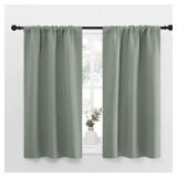 NICETOWN Window Curtains Blackout Drapes - Thermal Insulated Solid Rod Pocket Blackout Curtains/Draperies for Living Room (Greyish Green, One Pair, 34 by 45-Inch)