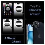 TOCOL Magnetic for iPhone 15 Case, Upgraded Full Camera Protection, Compatible with Magsafe, Drop Protection, Translucent Matte Back Bumper Phone Cover 6.1-Inch (Dark Blue)