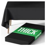 Pureegg Rectangle Table Cloth 60\" x 84\" â Durable Polyester Tablecloth Offers Reusable & Washable Protection, Ideal for Outdoor Party, Picnic, Wedding, Banquet and Birthday, 2 Pack, Black